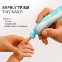 Royal Angels Upgraded 21 in 1 Baby Nail Trimmer with Labeled Case, 13 Extra Replacement Pads, Safe Electric Baby Nail File Kit for Newborns & Toddlers, Whisper Quiet Nail Clipper with LED Light (Blue)