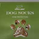 EXPAWLORER Anti Slip Dog Socks to Prevent Licking Paws, Dog Shoes for Hot Pavement, Dog Booties for Small Medium Large Senior Dogs, Traction Control Boots & Paw Protectors for Hardwood Floors (Medium (4 Count), khaki)
