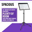 On-Stage SM7211B Professional Grade Folding Orchestral Sheet Music Stand, Black