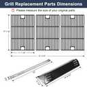 Criditpid Grill Replacement Parts for Nexgrill 720-0896B 720-0896 720-0896E 720-0896X, Drip Pan Grease Tray, Grill Grate, Heat Plates, Burner & Igniter Kit for Nexgrill 6 Burner 720-0896B Gas Grill