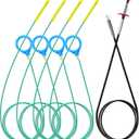 Snake Drain Hair Removal Tool (5 Pcs): 4 x 50-Inch Drain Hair Removers + 63-Inch Shower Drain Snake Blockage Removal Tool, Drain Brushes for Showers, Toilets, Bathroom Sinks and Bathtubs.