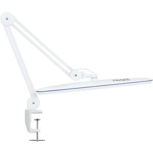 Neatfi XL 2,200 Lumens 24W LED Desk Lamp – 23” Wide Shade | Dimmable Eye-Caring Task Light | Adjustable Arm | Home Office, Study, Crafts & Nail Tech (White, Non-CCT with Clamp)