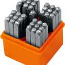 HORUSDY 37-Piece Number and Letter Stamp Set 1/8 (3mm) (A-Z & 0-9 + Love) Punch Perfect for Imprinting Metal Stamping kit, Plastic, Wood, Leather.