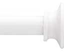 Interior Living 1/2" Diameter Adjustable Ball End Petite Café Curtain Rod, 48-86", White,AZ71748USREM, Set of 4 Packs