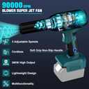 Upgrate Jet Dry Blower for Makita 18V Battery,400G Wind Pressure,High Power 500W,Cordless Compressed Air Duster Replace Compressed Air Can,Jet Fan for Car Dry,Keyboard Computer Cleaning,Air Bed