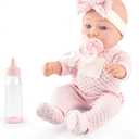 12 Inches Realistic Baby Doll Playset in Gift Box Includes Pacifier, Bottle, and Soft Blanket, Newborn Baby Doll Toy for Toddler Girls