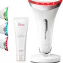 Red Light Therapy for Face and Neck, Renewal Face Lift Device with Vibration Tech, 3 in 1 Face Massager Tool with Thermals, True Beauty Glow Facial Sculptor for Wrinkles, Double Chin-White