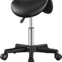 SONGMICS Ergonomic Saddle Stool with Wheels, Rolling Stool, Without backrest