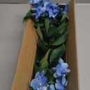 Yastouay 6 Pcs Real Touch Hydrangea Artificial Flowers, 21" Light Blue Full Faux Hydrangea Flowers Latex Fake Flowers for Home Decor Party Floral Arrangements Wedding Bouquets Centerpieces Outdoor Decor