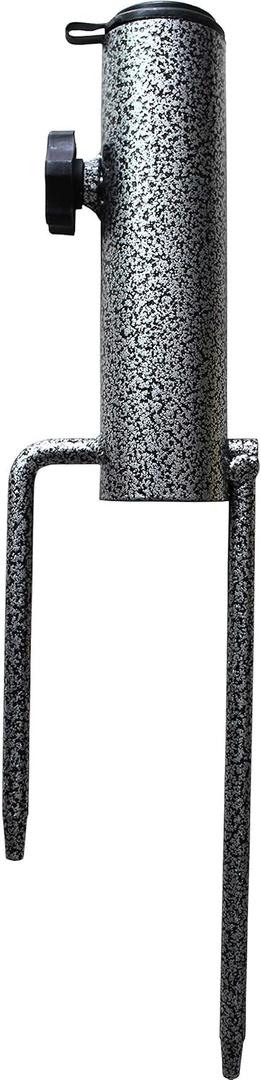 AMMSUN Adjustable Portable Umbrella Base, Upgraded Heavy Duty Metal Holder-Stand-Sand Grass Auger,for Flag, Umbrella, Fishing Rod, Outdoor Park Patio Beach Ground Ideal for Use in Soil, Grass (Black)