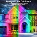 FBZ 300FT Permanent Outdoor RGB Lights - IP67 Waterproof with Smart App Control Remote,DIY Scene Modes, Music Synchronization,Eaves Lights for Garden Decor, Deck, Christmas