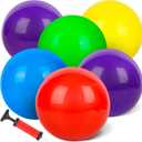 Amor Present 6PCS Playground Ball, 8.5 Inches Bouncing Kick Ball for Kids, Giant Rubber Dodgeballs with Hand Air Pump, for Indoor Outdoor (Medium)