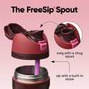 Owala FreeSip Stainless Steel Water Bottle 24 oz Black Cherry