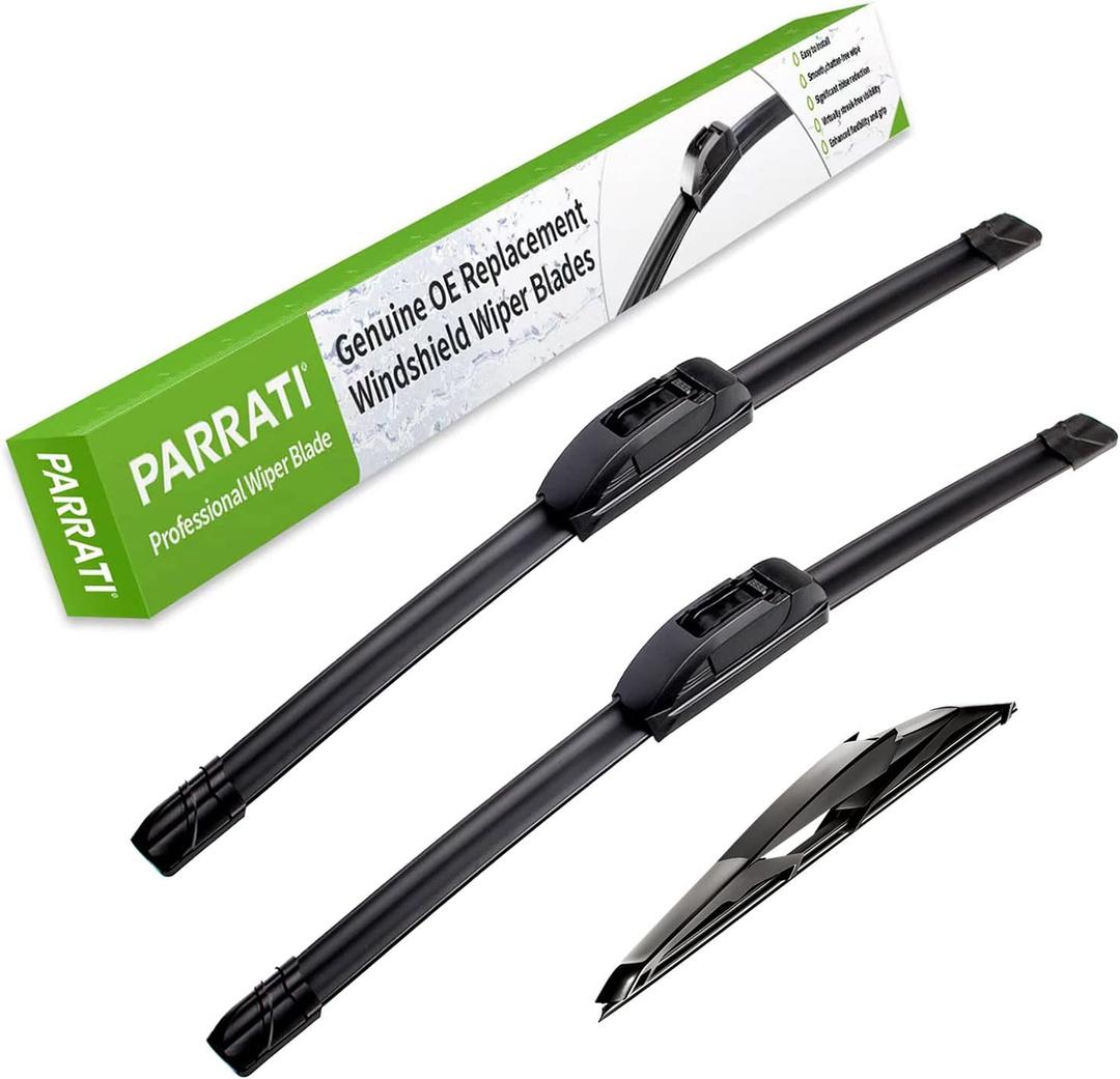 PARRATI All-Season Windshield Wipers Front with Rear Wiper Blades Replacement for 2018-2023 Hyundai Kona/2012-2019 Kia Rio, Easy to Install 26"+16"+11''(Set of 3)