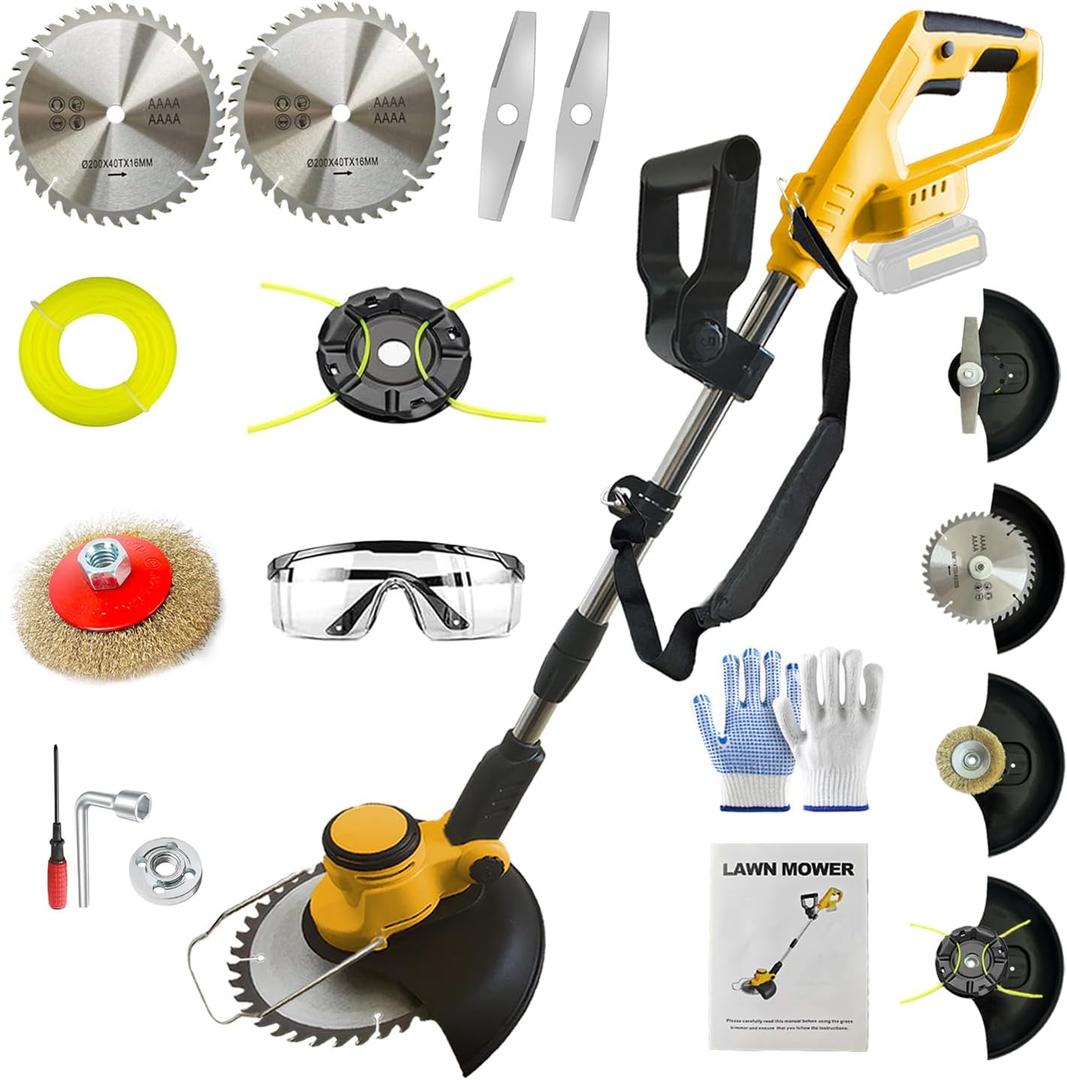 Cordless Weed Wacker for Dewalt 20V MAX Battery(No Batteries), 12 in Electric Weed Eater, 4 in 1 Cordless String Trimme/Edger/Brush Cutter, for Lawn & Garden & Brush Trimming(Tool only)