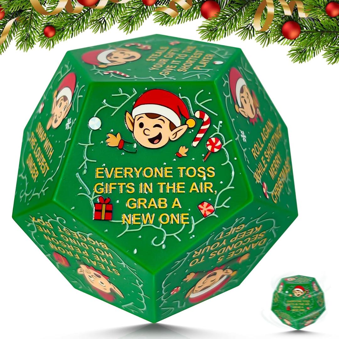 2025 Santa Swap Gift Exchange Dice,Exchange Gifts,Christmas Stocking Stuffers for Teen Men Women, Anniversary Birthday Gifts for Men Women, Large Dice Party Gifts for Xmas