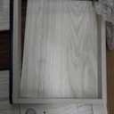 LINSY HOME Farmhouse End Table with Charging Station, Narrow Side Table for Living Room, Sofa Side Table with Drawer and Storage Cabinet, Small Nightstand for Home Office (Glass Door, Washed Grey and Brown)