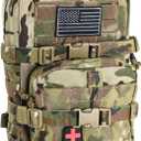 Tactical Mini Molle Hydration Pack,Molle Hydration Carrier with IFAK Pouch&US Flag&Med Patch,Hydropack for 2L Water Bladder (Cp)