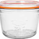 Glass Sourdough Starter Jar,11.8oz Wide Mouth Jars for Sourdough Starter,Airtight Food Storage Containers with Glass Lid for Dry Goods,Bread Baking Supplies