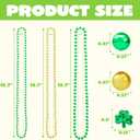 JOYIN 24 PCS St. Patricks Day Necklace Set, 8 Green and 8 Gold Bead Necklaces and 8 Green Shamrock Bead Necklaces, St Patrick Accessory Set, Irish Carnival Dress Up Party Favor Supplies