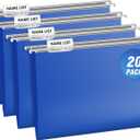 ViVin Heavy Duty Plastic Hanging File Folders with Metal Hook, 1/5-Cut Adjustable Tabs, File Cabinet Folders, Letter Size, Fit for Office, School and Home, 20 per Box (Blue)