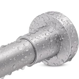 YNL Silver Shower Curtain Rod 32-80 Inch(2.7-6.6ft), Non Slip, Never Rust, No Drill Stainless Steel Spring Tension Shower Rod, Telescoping Curtain Rod for Bathroom Window Living Room