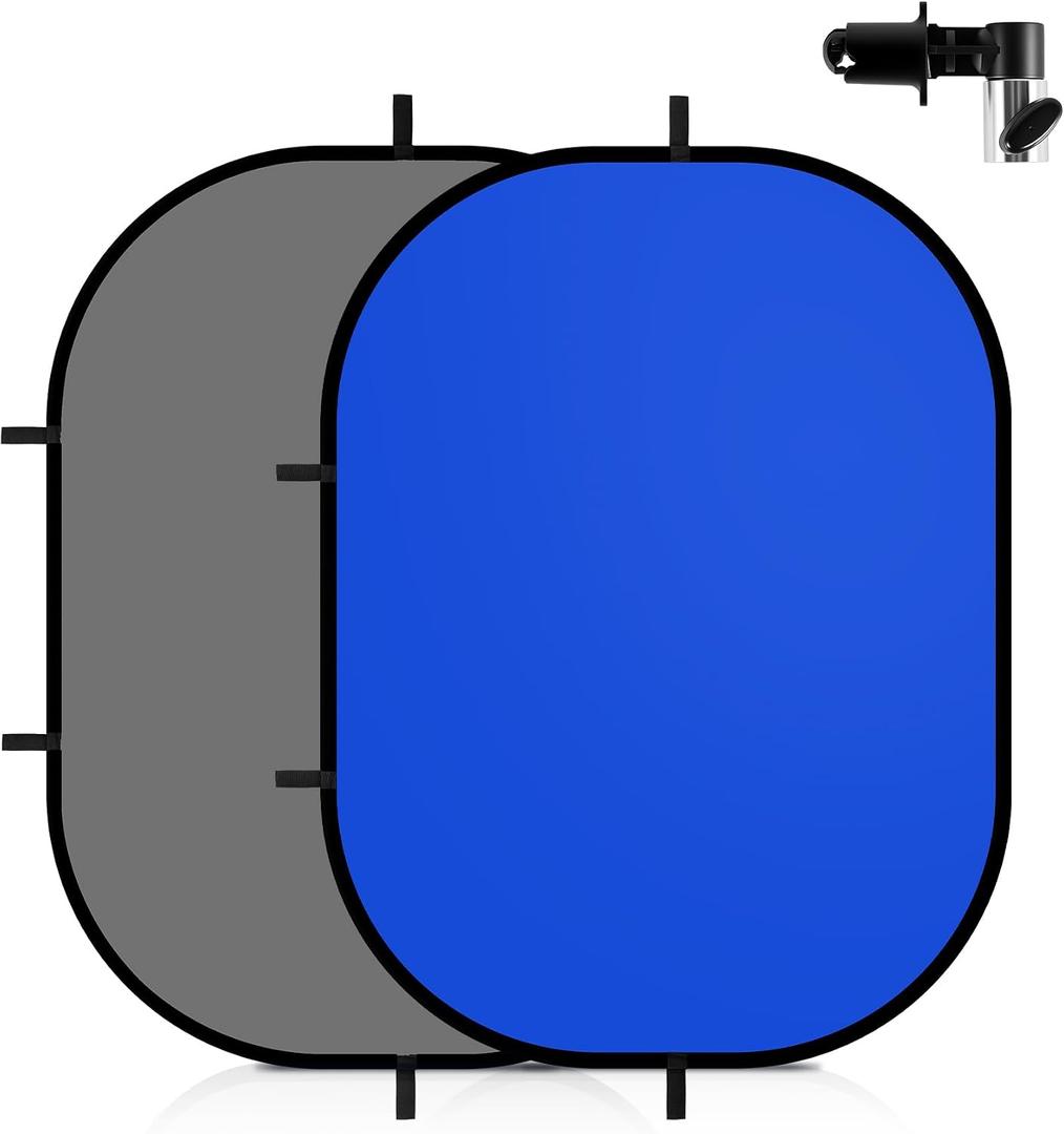 5x6.6ft Blue Grey Backdrop for Photography, with Clip and Carry Case