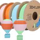3DHoJor Matte PLA Filament 1.75mm, 1kg*4 Bundle Cardboard Spool PLA Filament 1.75 PLA 3D Printing Filament, Print with Most 3D Printers-Green, Pink, Blue, Tangerine