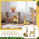 Thyle 4 Pcs Christmas Reindeer Decor Small Resin Standing Sitting Deer Figurine Mini Reindeer Christmas Table Decoration for Home Indoor Xmas Holiday Small Statue Rustic Table Decor(Gold)