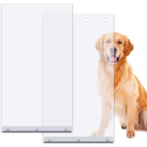 2 Pack XL Replacement Dog Door Flaps, Clear Pet Door Replacement Flap Compatible with 18" x 9.88" Extra Large Dog Door, Weather Resistant Replacement Flap Fits Pets Up to 90 Lbs.
