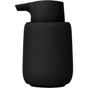 blomus Sono Soap Dispenser 250 ml Ceramic Hand Soap Dispenser in Black Diameter 8 x 14 H cm Colour Black Liquid Soap Dispenser with Pump Head