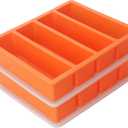 Silicone Ice Cube Molds Widely Use 2 Packs,Ice Cube Tray for Whiskey, Butter Mold,Freezer Molds for Soups and Sauces (Orange)