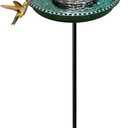Bird Bath with Solar Powered Fountains for Hummingbirds,Stable Stylish Design with 5-Prong Base Stake Plastic Bird Bath for Outside Lawn Patio Yard Garden