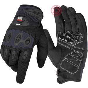 KEMIMOTO Dirt Bike Motorcycle Gloves for Men Women, Touchscreen with Silicone Protective for Outdoor Sports On-Road Off-Road Gloves Motorcross Motorbike Mountain Bicycle Racing ATV UTV
