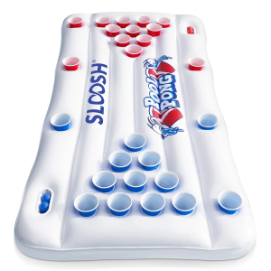 SLOOSH Pool Toys Games Set - Pong Toss Game Water Toys for Adults Kids Family Games, Inflatable Floats Lounge Raft Floating Swimming Pool Accessories 6x3 FT Table with 10 Pong Balls for Parties