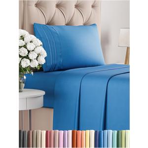 Twin XL Size 3 Piece Sheet Set - Comfy Breathable & Cooling Bed Sheets Set - Hotel Luxury Bedding for Women, Men, Kids, Teens, Boys & Girls - Deep Pockets, Soft, Wrinkle Free - Oeko-Tex - Royal Blue