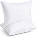 Bed Pillows Standard Size Set of 2 Down Alternative, Bed Pillow for Sleeping, Back, Stomach, Side Sleepers, 100% Cotton Washable Cover, Comfy