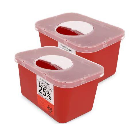 Sharps Container for Home Use and Professional 1 Gallon (2-Pack)