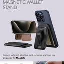 ESR Magnetic Wallet, Compatible with MagSafe Wallet with Adjustable Stand, for iPhone 17/16/15/14/13/12 Series, Not for iPhone 13/12 mini, 3 Card Holder, Vegan Leather, Matte Black