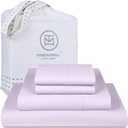 Threadmill Cotton Full Size Sheet Set| 100% Cotton Sheets for Full Size Bed | Solid Sateen Full Bed Sheets Set with 16” Elasticized Deep Pocket | Soft Breathable 4-Piece Cooling Sheet Set | Lilac