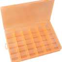 Magik 36 Grid Box Storage Organizer Case Container Display Collection with Adjustable Divider Big (1 Pack, Orange)