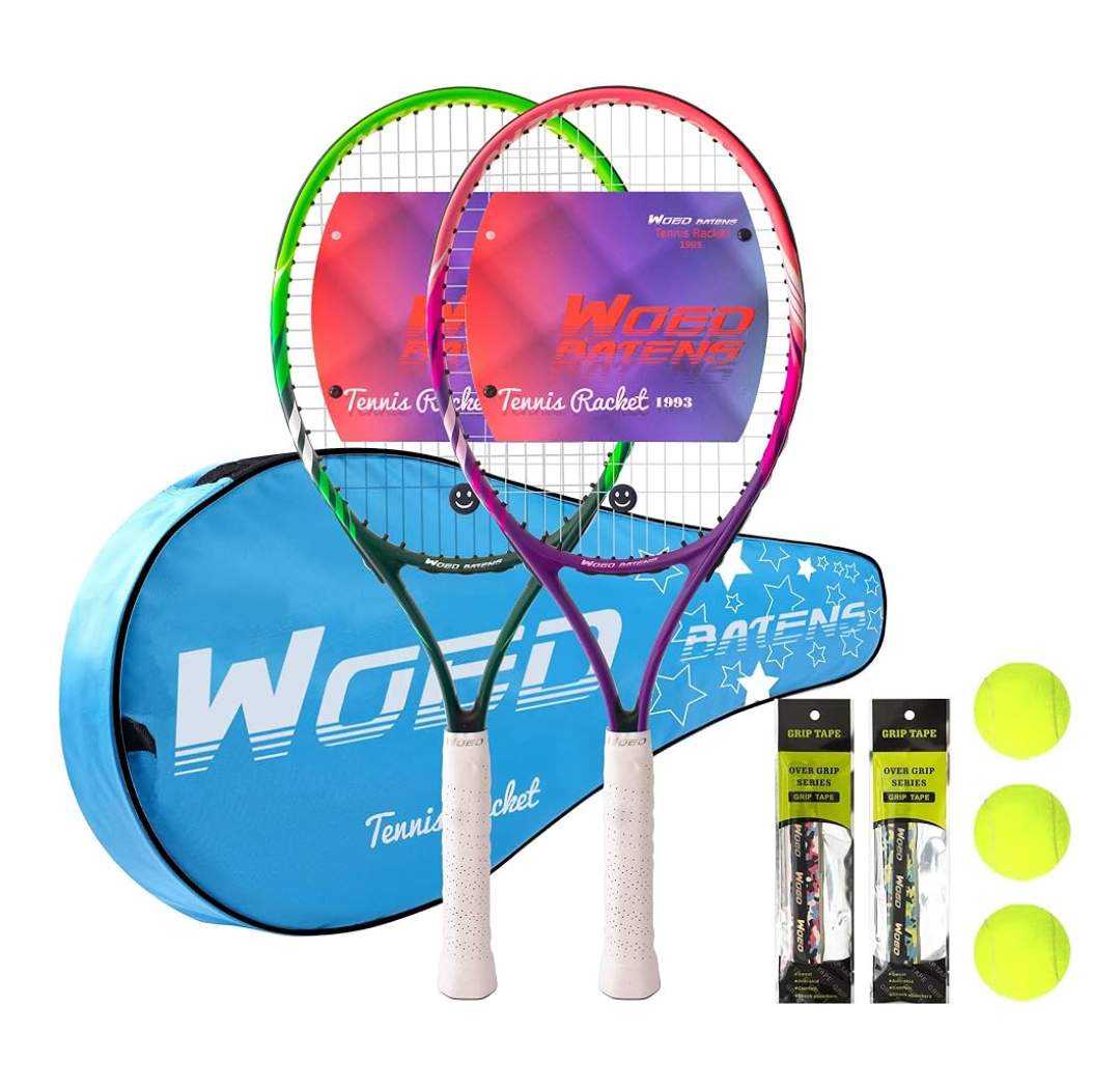 19" 23" 25" Kids Tennis Racket Junior/Youth Tennis Racquet with Tennis Ball Carry Bag Overgrips Vibrations Dampers…
