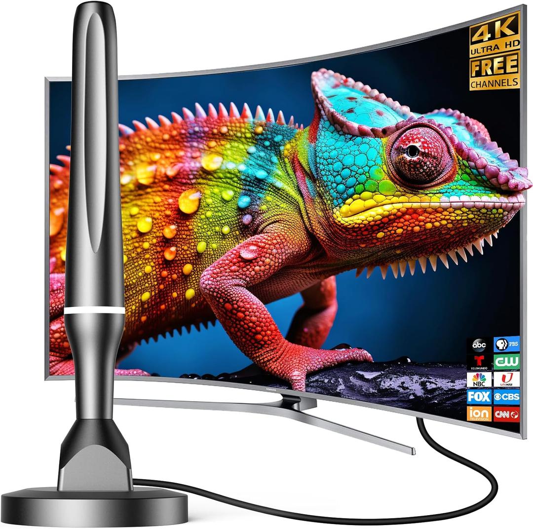 2026 TV Antenna Indoor,Antenna for Smart TV for Long Range Reception and All Smart/Old TVs,HD Digital Antenna with Signal Booster for Local Channels,Supports 4K 1080p