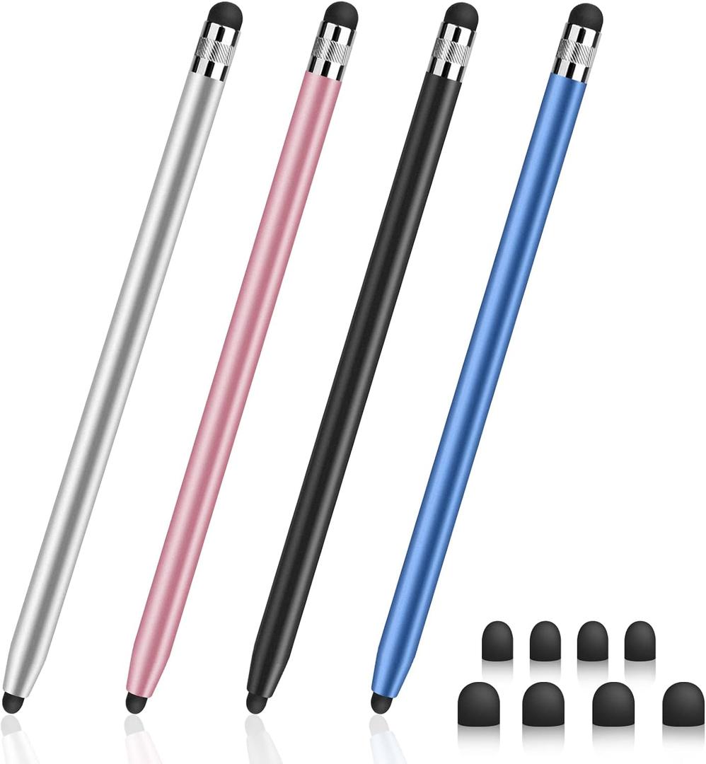 Stylus Pen for Ipad, Digiroot 4 Pcs Stylus Pens for Touchscreen, High Sensitivity & Precision Ipad Stylus, Suitable for iPhone/iPad Pro/Android Tablets, Stylus Pen Compatible with All Touch Screens (Silver&Rosegold&Black&Blue)