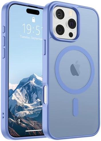 SUPFINE Magnetic for iPhone 16 Pro Max Case (Compatible with MagSafe) (Military Grade Drop Protection) Slim Translucent Matte Shockproof Phone Cover,Blue Purple