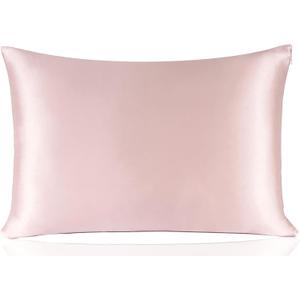 ZIMASILK 100% Pure Mulberry Silk Pillow Cases for Hair and Skin Health,Soft and Breathable,Both Sides Premium Grade 6A Silk, with Hidden Zipper,1pc (King 20"x36", Pale Pink)