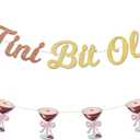 A Tini Bit Older Glitter Banner  Espresso Martini Birthday Banner with Cocktail Glass Garland for Girls' 21st Birthday, Cocktail Party, Martini Theme, and Bachelorette Decorations