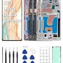 US Version for Samsung S23 Ultra Screen Replacement for Galaxy S23 Ultra 5G with Frame & Fingerprint Sensor – Includes Full Tool Kit & Installation Guide