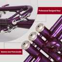 Glory Bb Trumpet - Trumpets for Beginner or Advanced Student with Case, pair of gloves-Purple