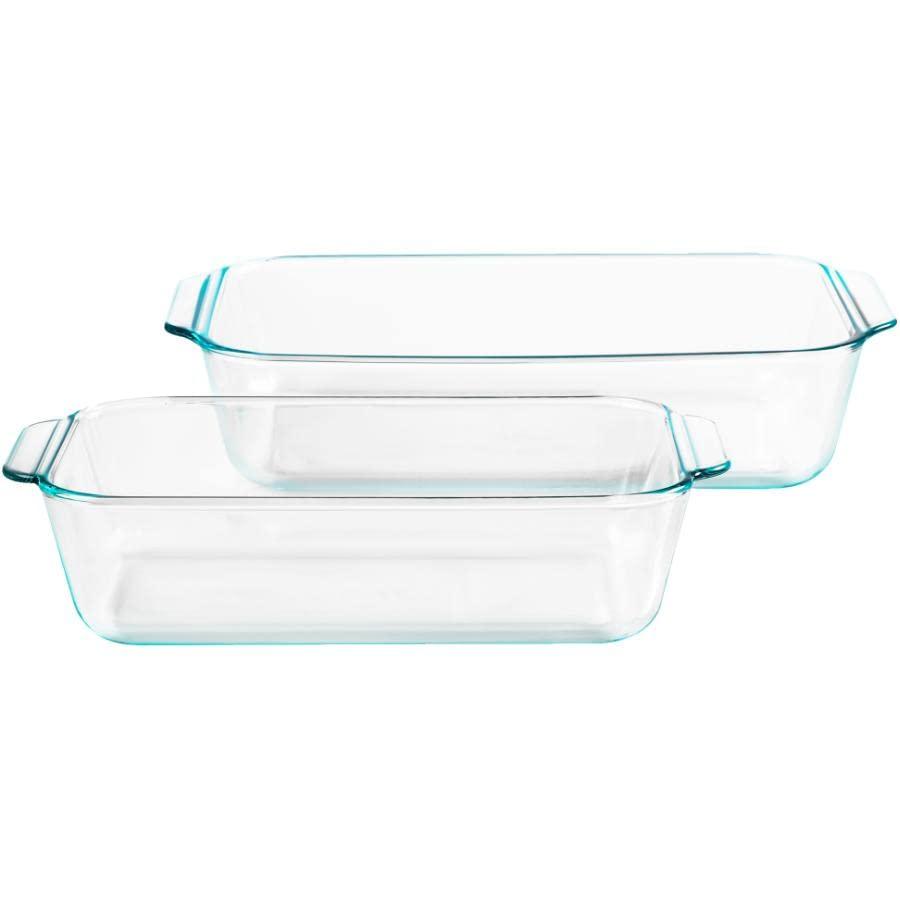 2 Piece Deep Oblong Glass Bakeware Set